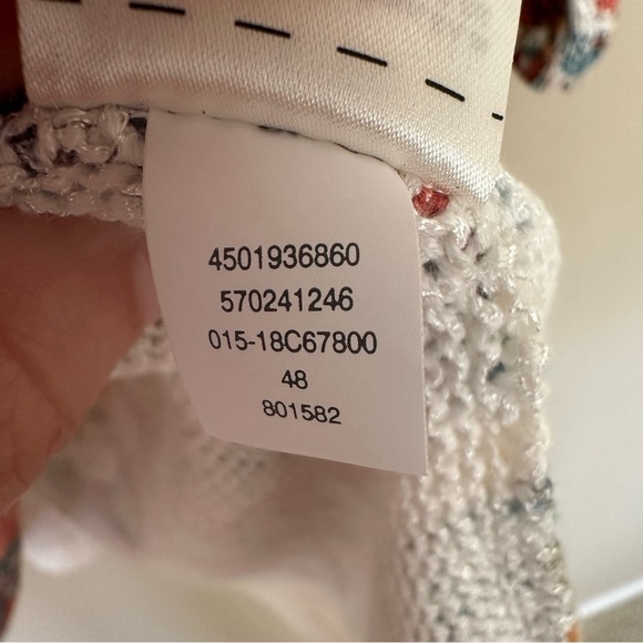 SOLD Chicos XL Paisley Sweater Cross Back Long Tunic Length Colorful 3/4 Sleeve - Picture 11 of 11